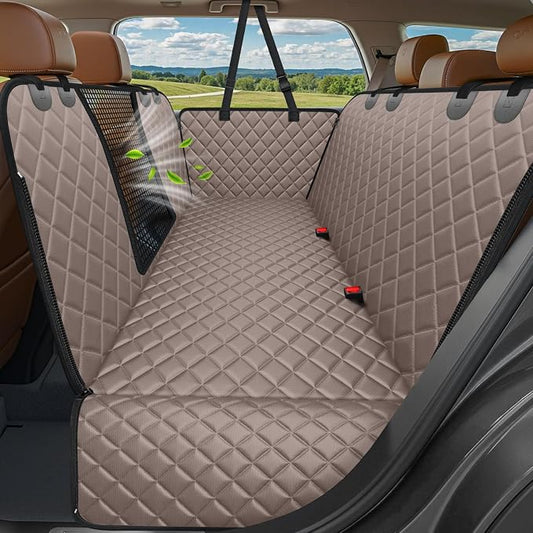URPOWER 4 in 1 Dog Car Seat Cover for Back Seat, Waterproof Dog Hammock with Mesh Window and Side Flap Pet Car Seat Protector Dogs Backseat Cover for Cars, SUVs & Mid-Size Trucks