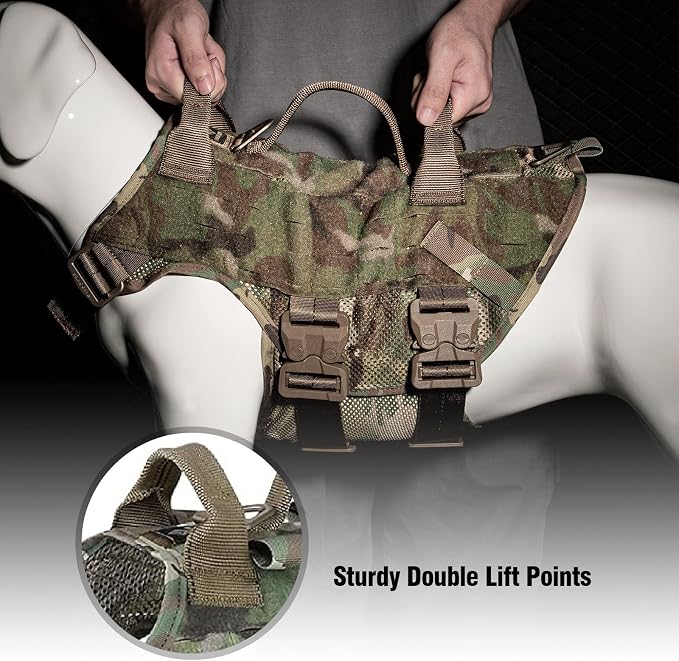 Tactical Dog Harness No Pull for Large Working Dogs Military Dogs Vest Police Service Training Dogs Molle Harnesses with Handle … …