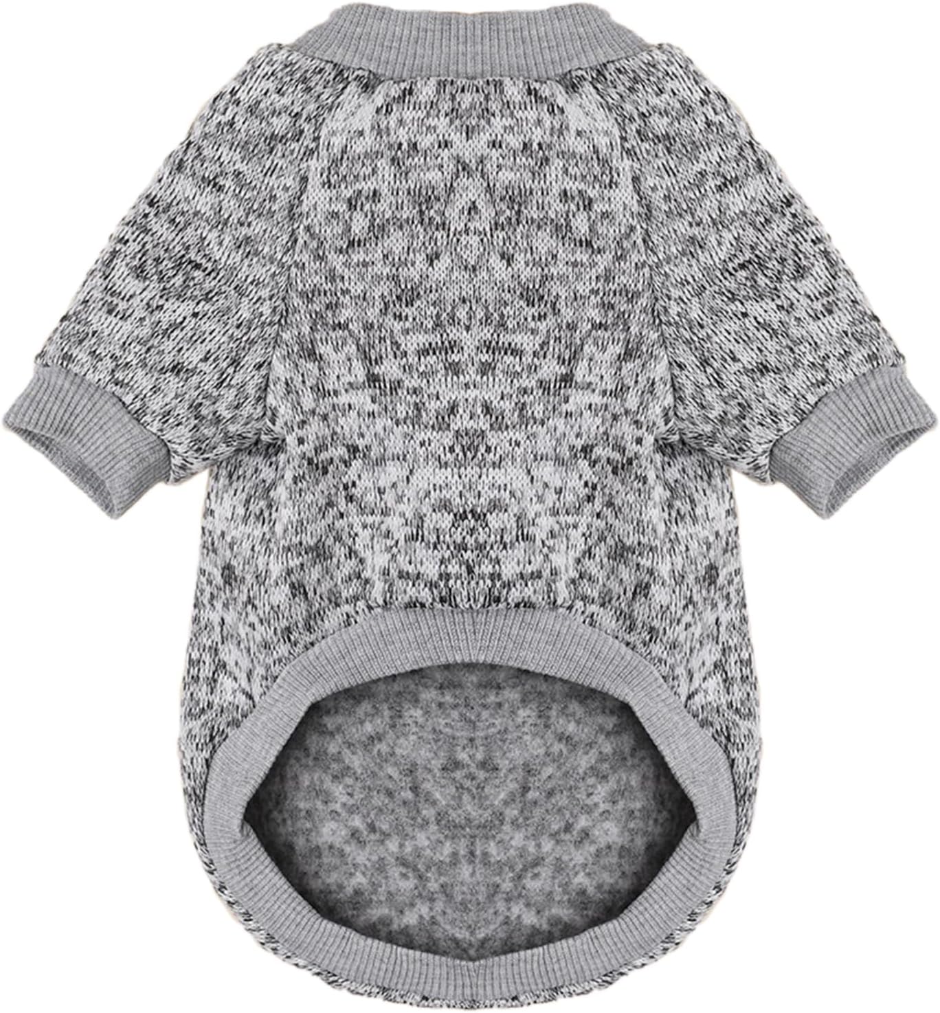 Jecikelon Dog Clothes Dogs Sweater Soft Puppies Clothing Winter Puppy Sweaters Warm Outfit for Dogs Small XXS XS Cat Apparel (Grey, M)