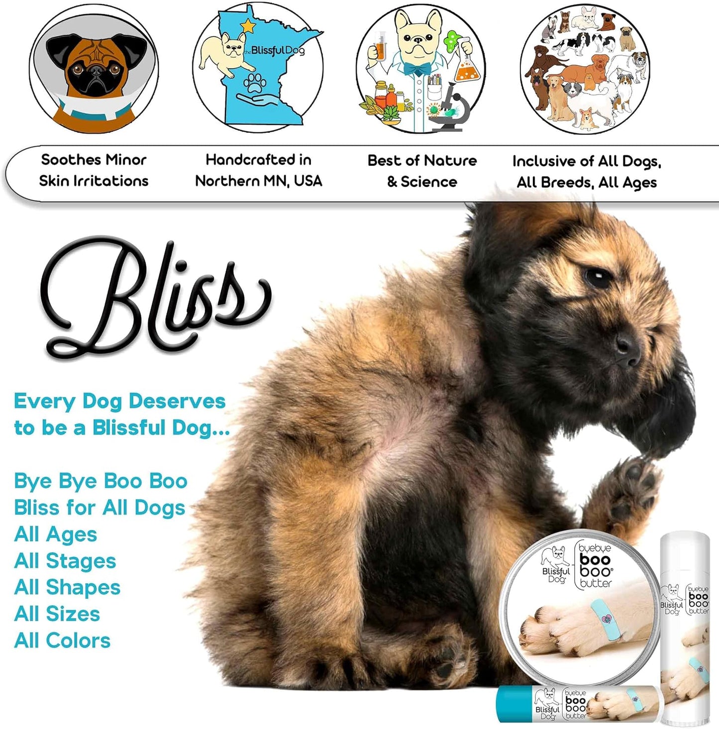 The Blissful Dog Coonhound Boo Boo Butter, 4-Ounce