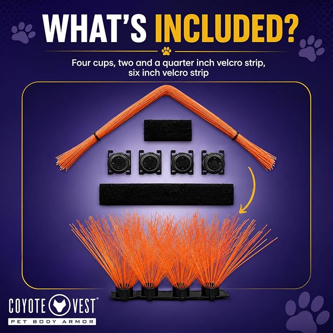 Coyotevest Coyotewhiskers Protective Nylon Dog Harness Bristles, Neon Pink | Nylon Bristles for Coyotevest or Spikevest Help Deter Coyotes, Aggressive Dogs and Birds of Prey Dog Accessory Made in USA