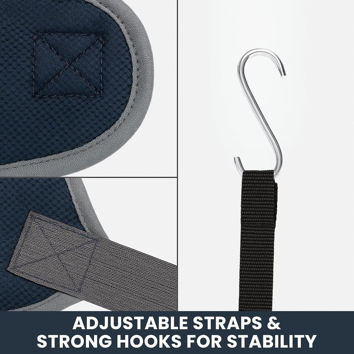 Pet Grooming Hammock Kit for Dogs & Cats - Includes Hammock Harness, Nail Clippers, Nail File, Grooming Glove, Dematting Comb, S-Hooks, Carabiners & Storage Bag for Easy Home Grooming Large (93×56) cm