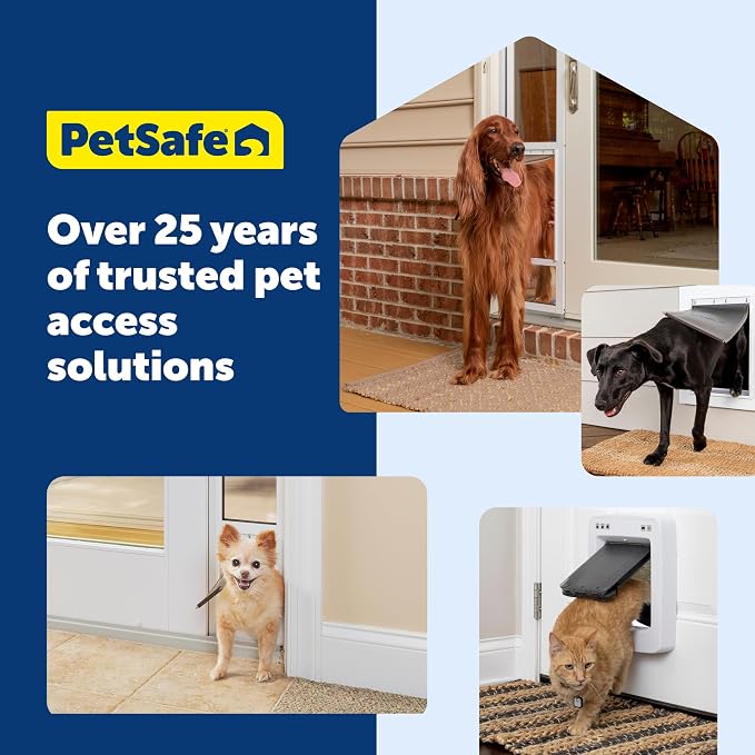 PetSafe Plastic Dog & Cat Door, Pets Up to 15 lb, Small | Flap Opening 5 1/8 in W x 8 1/4 in H, Snap-on Closing Panel, Paintable Frame, Easy DIY Install