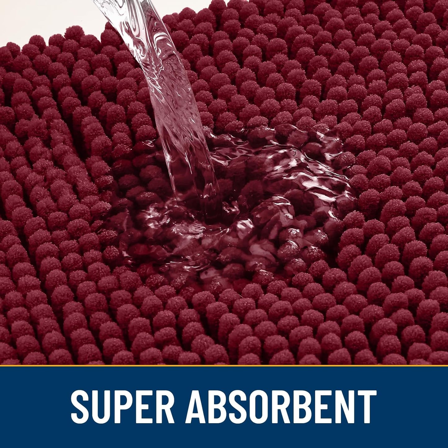 Smiry Dog Door Mat for Muddy Paws 70x24, Absorbs Moisture and Dirt Doormat, Non-Slip Washable Quick Dry Chenille Front Door Mat Indoor Entrance, Entryway Carpet for Inside Floor, Burgundy