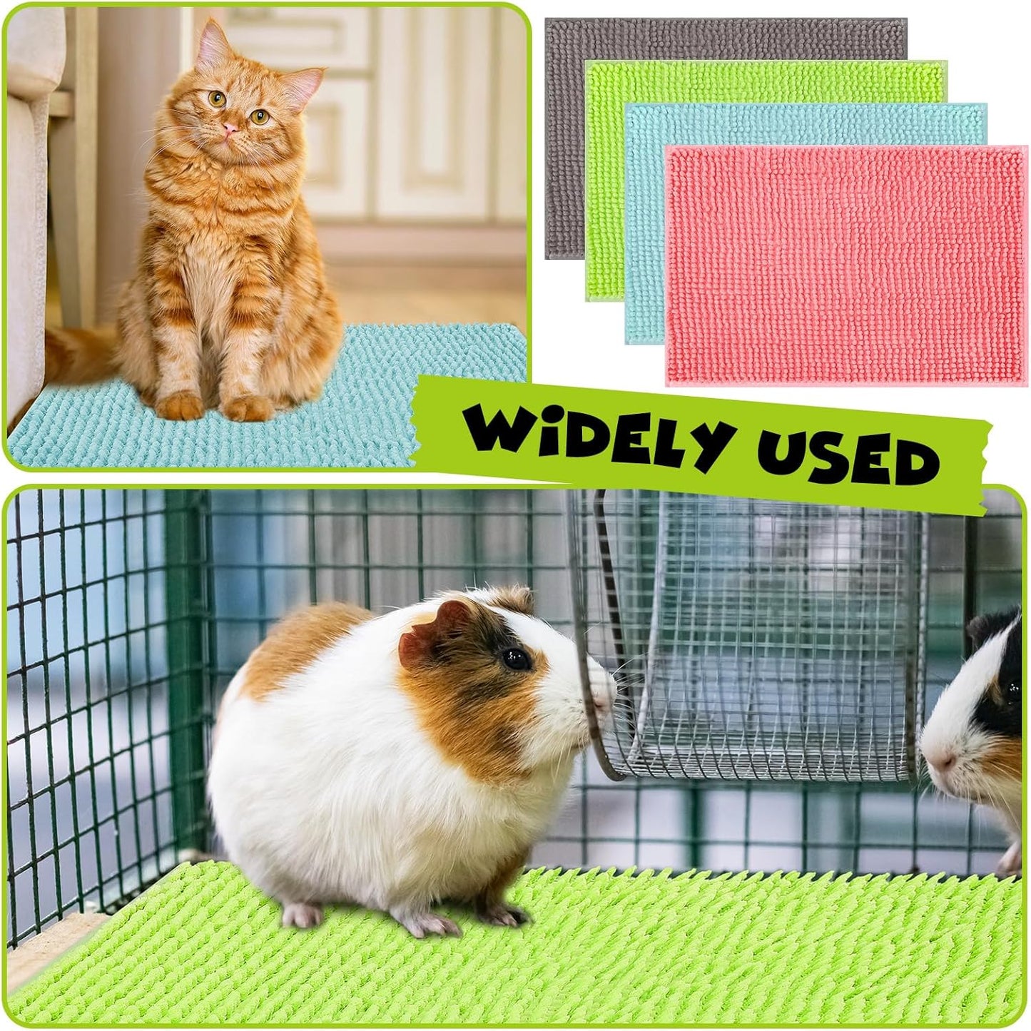 Barydat 8 Pcs Guinea Pig Cage Liner for Guinea Pig Cage Bedding Reusable Rabbit Mat Pad Washable Training Pad Animal Sleeping Bedding Mat