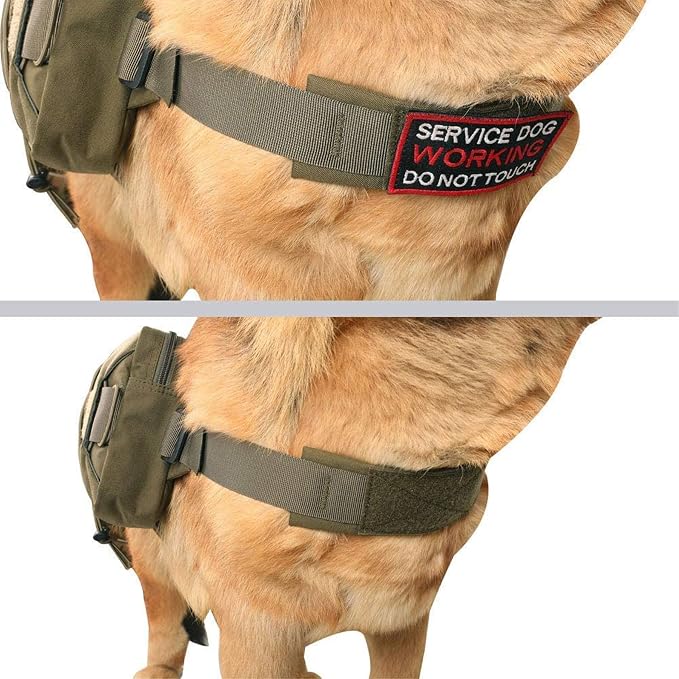 EXCELLENT ELITE SPANKER Nylon Dog Backpack with 2 Side Pockets for Hiking | Adjustable Tactical Dog Pack Hound Saddle Bag Harness for Medium & Large Dog Traveling Camping Walking Training Running