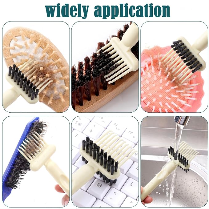 2-in-1 Hair Brush Cleaner & Remover Tool Brush Cleaning Tool Comb Cleaner Effective Hairbrush Cleaners Small and Portable for Travel Man Woman Home Salon Removing Hair Dust