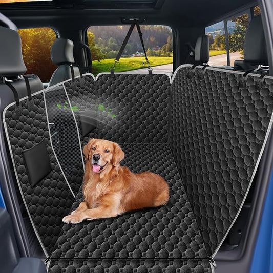 Mancro Waterproof Dog Hammock for Truck, Compatible with F150/RAM, Black | Visible Mesh Window,Great Gift,Storage Pockets,Effortless Cleaning, designed for full-size trucks, water-resistant polyester