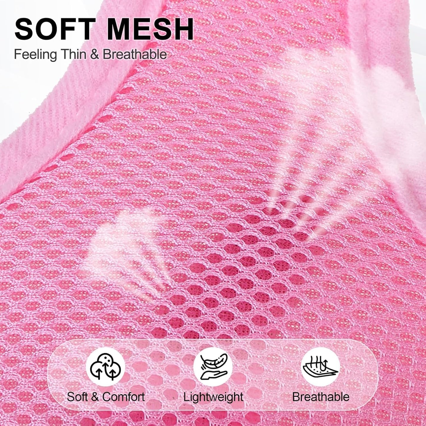 BINGPET No Pull Dog Harness,Soft Mesh Breathable All Weather Vest Harness,Safety Protection Design Durable Adjustable Step-in Easy Walk Dog Harness for Small Medium Large Dogs(LightPink,L)