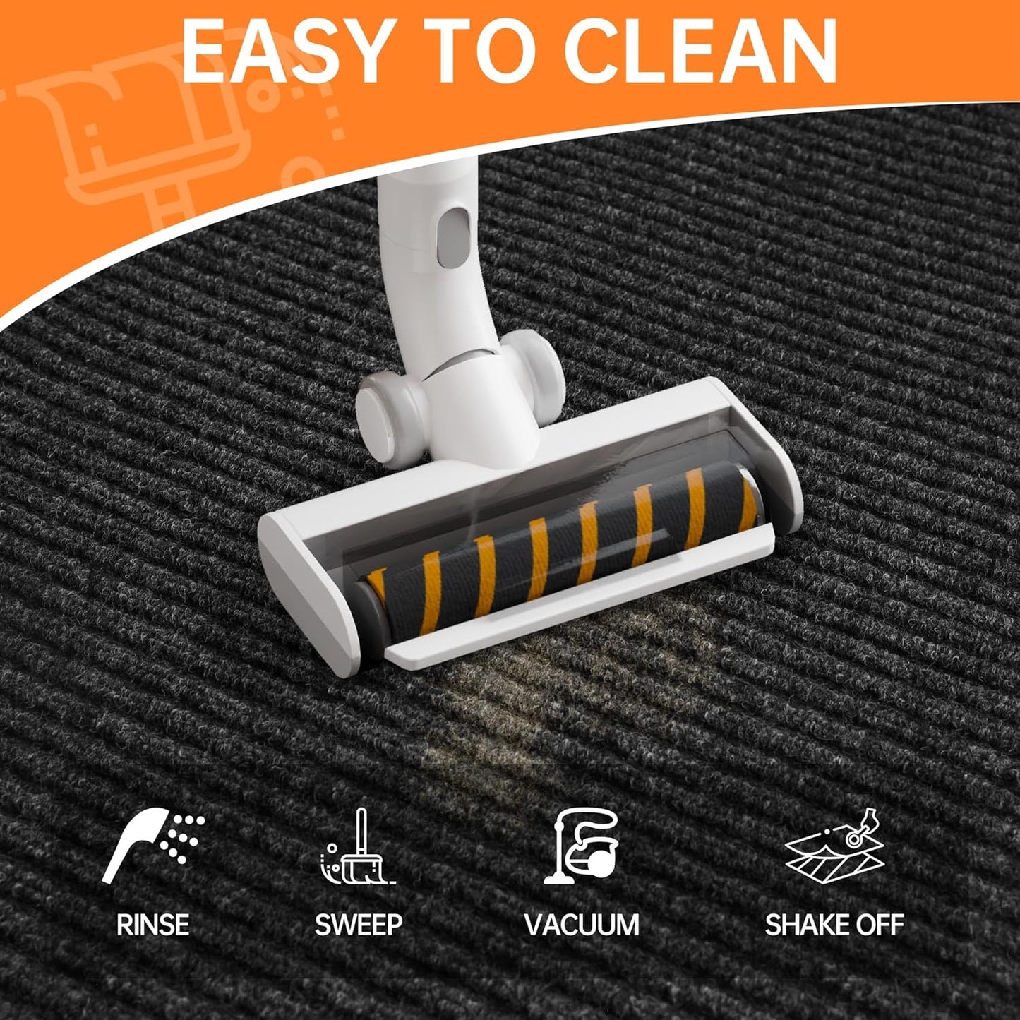 Indoor Outdoor Door Mat, 4' x 2' Doormat for Entryway, Rubber Backing Non Slip Front Door Mat Outside Entrance, Super Absorbent Commercial Floor Mat for Home Office, Black