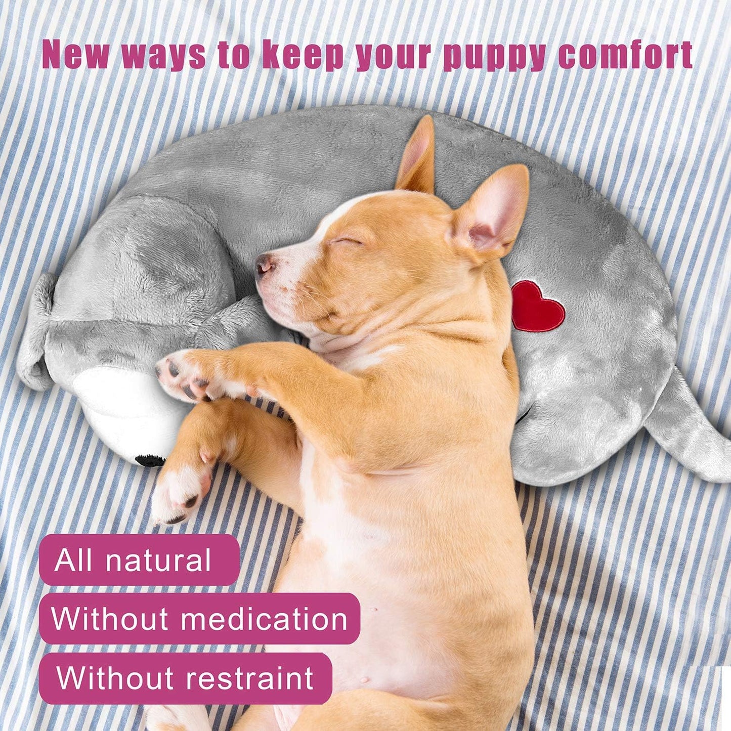 Hearbeat Toy for Dog Anxiety Relief Behavioral Training Aid Toy, Grey