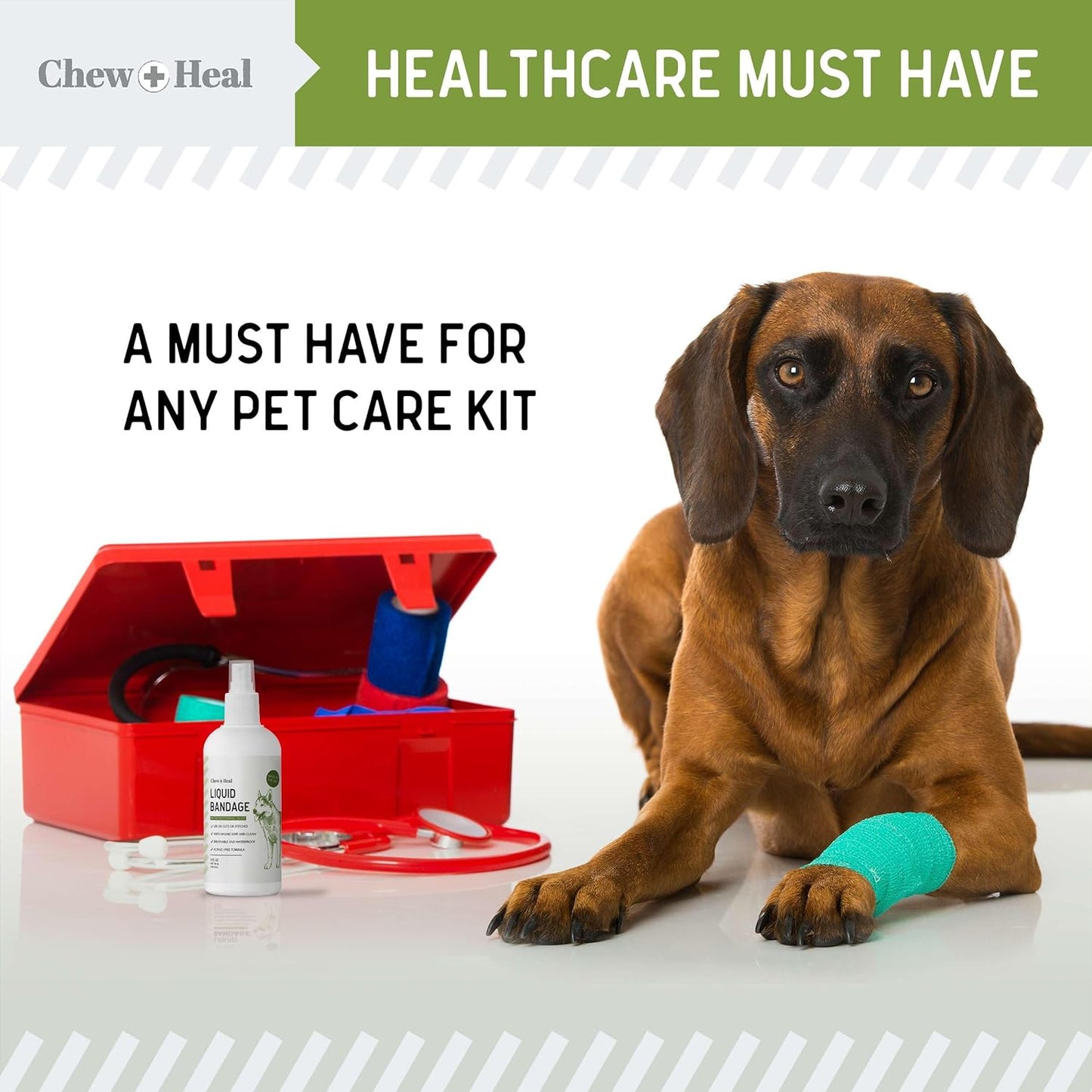 Pet Liquid Bandage for Dogs - 4 oz Spray with Aloe - Wound Care for Dogs Including Cuts, Scrapes, and Stitches - Breathable and Waterproof