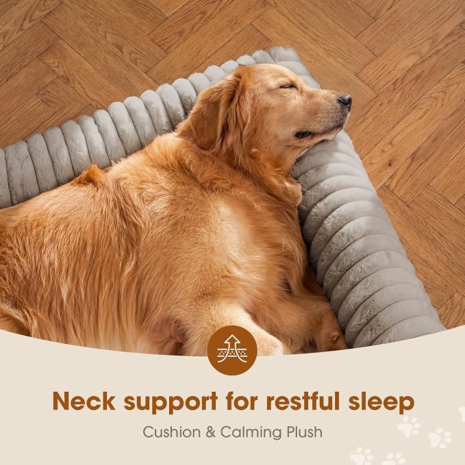 Czpalo Elevated Dog Bed with Removable Bolster Cushion Mat, Raised Pet Cot for Large Sized Dogs with Breathable & Washable Mesh, Indoor & Outdoor Pet Hammock with Skid-Resistant Feet.