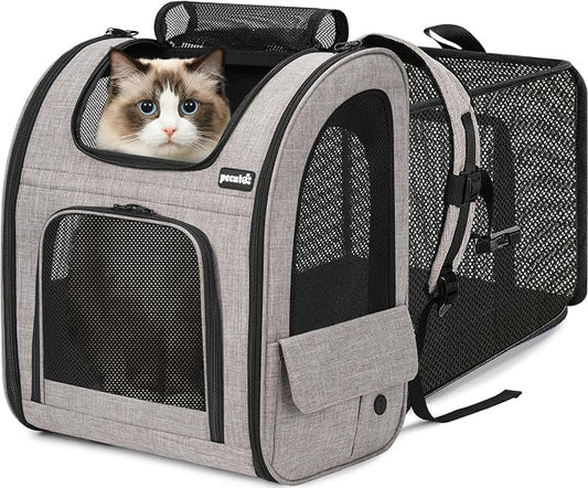 pecute Cat Backpack Expandable, Dog Carrier Backpack Breathable, Large
