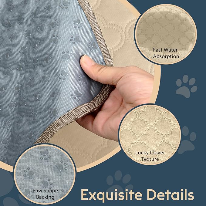 Washable Pee Pads for Dogs - 1 Pack Reusable Pee Pads，Waterproof Puppy Pads，Pet Training Pads，Super Absorbent with Dog Paw Shape Non-Slip Backing (Cream, 72" X 72" - 1 Pack)