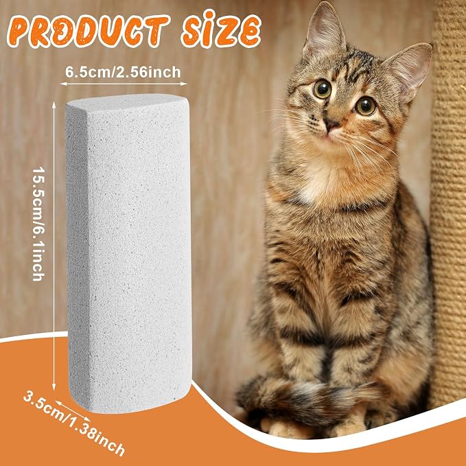3 Pcs Abbyike Pet Hair Remover Rock Pumice Stone for Dog Cat Hair Pet Removal Cleaning Fur Removal Block Tool Scraper for Car, Carpet, Couch, Beding, Fufmiture Cleaning (6.1 x 2.56 x 1.4 Inch,Gray)