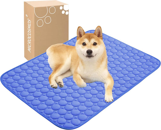 MICROCOSMOS Summer Cooling Mat & Sleeping Pad- Water Absorption Top, Materials Safe, Easy Carry, EZ Clean. Keep Cooling for Pets, Kids and Adults.(Navy Blue, 36" x24")
