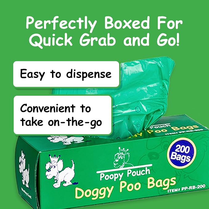 Universal Pet Waste Bags for Dogs & Cats - 200pcs of 8"x13" Green Pet Bags for Poop (Bulk) - Compatible with Most Universal Dog Waste Dispensers - Durable and Provides Easy Clean-Up