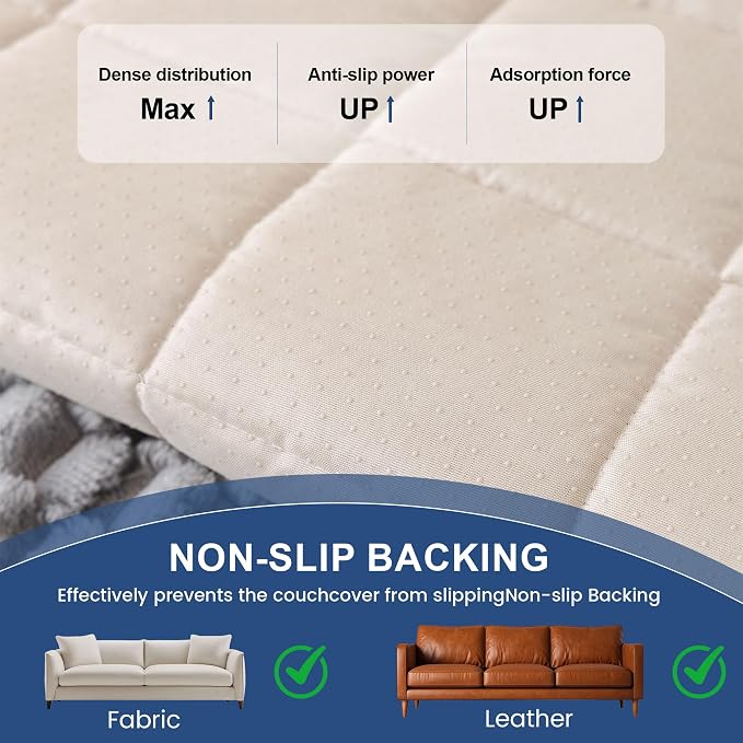 OTOB Couch Cover for Dogs Washable All Seasons Non Slip Fuzzy Pet Couch Covers Sofa Slipcovers Cushion Mat, Plush Soft Cozy Furniture Protector Kids Pet Friendly (Light Gray, 23.6" x 47.2")