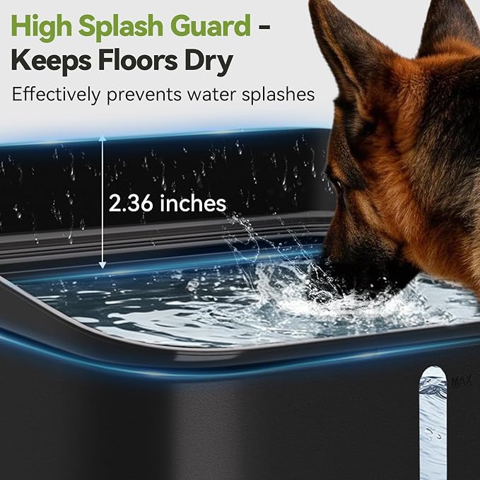 UPSKY 2.9Gal No Spill Dog Water Bowl, 4 Height Adjustable Elevated Bowl with Slow Drinking Feeder for Senior Dogs, Anti-Splash Floating Disk & Filter, Large Capacity for Large Dogs & Multi-Pet Homes