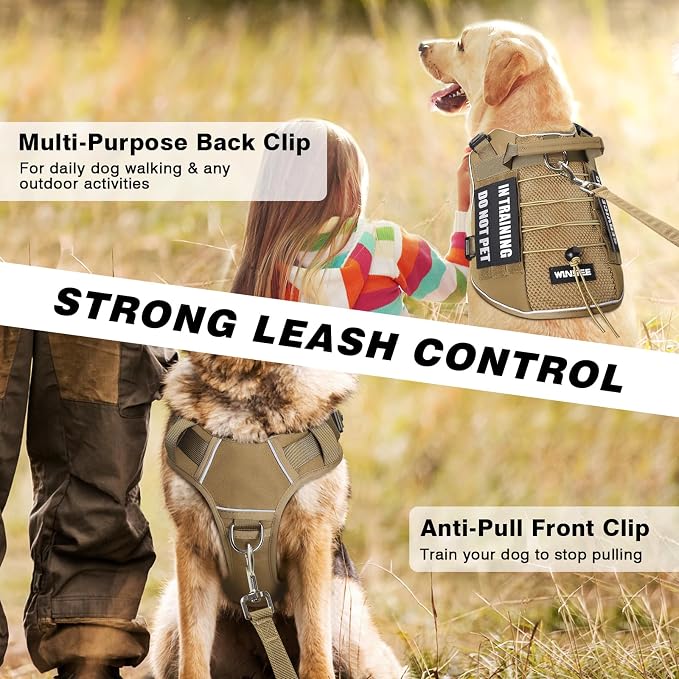 Service Dog in Training Mesh Harness with 10 Removale Pet Patches | Breathable material, adjustable straps, reflective trim, lightweight but durable, great for training, walks, and outings