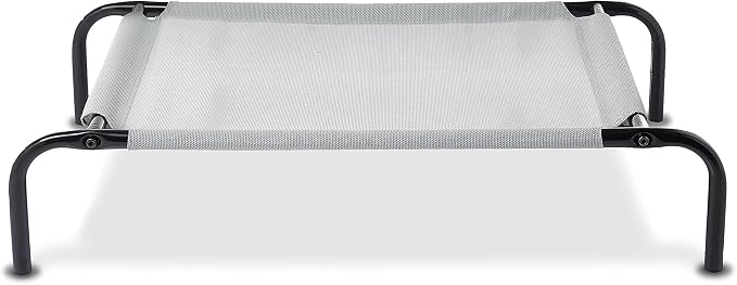 Amazon Basics Cooling Breathable Elevated Dog Bed with Metal Frame for Small Dogs, 36" x 22" x 7.5", Grey