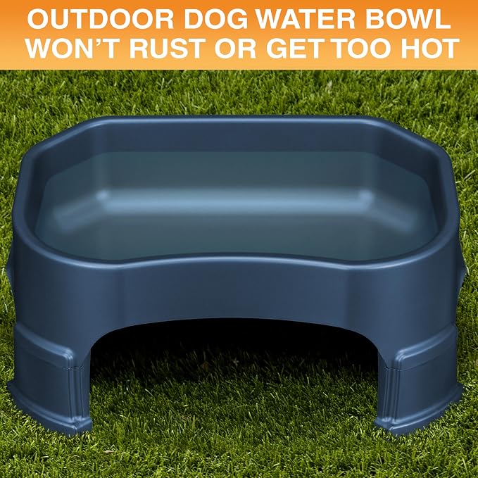 Neater Pet Brands Extra Large Water Bowl for Dogs, Elevated Outdoor Dog Water Bowl (1.25 Gallon XL Capacity), Big Trough Style Food Dish for Indoors or Outside, No Spill Large Dog Bowls, Dark Blue