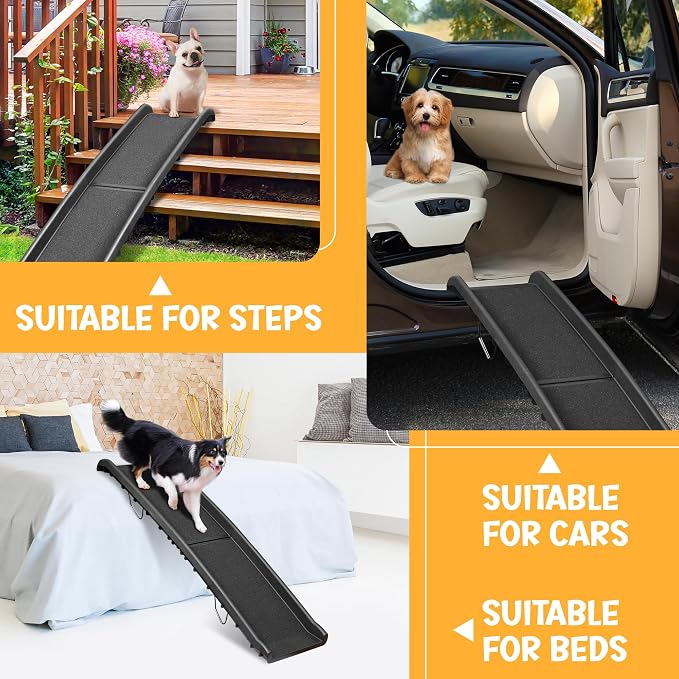 ZENY Dog Ramp for Car, 62inch Long Portable Dog Ramps for Large Dogs | with Non-Slip Surface Dog Car Ramp, Folding Dog Ramp for SUV & Truck