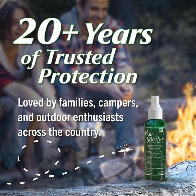 Bug Soother Natural Insect Repellent Spray, DEET-Free 2 oz. (4 Count) | Plant Based | Repels Mosquitos, Gnats & No See'ums | Family Safe | Travel Size