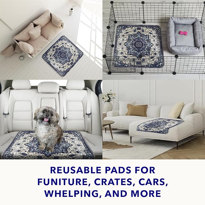 PUPIBOO Washable Pee Pads for Dogs and Cats - Super Absorbent Reusable Puppy Training Pads - 100% Waterproof, Leak-Proof & Non-Slip Whelping Pads for Pet Housebreaking