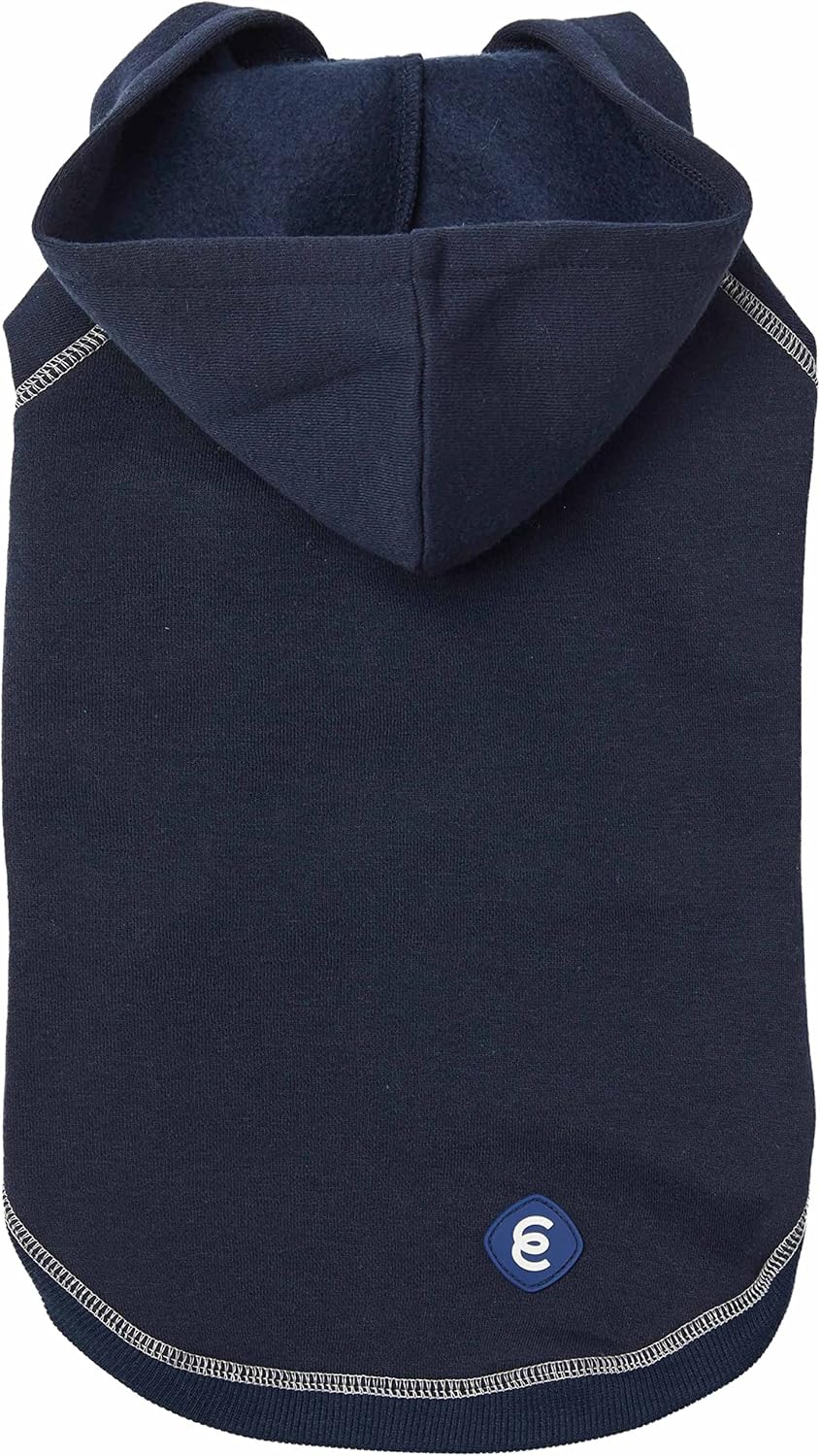 Blueberry Pet Essentials Dog Hoodie – 26 inch, Cotton‑Blend Sweatshirt with Hood, Midnight Blue, Machine‑Washable Small‑Dog Jersey