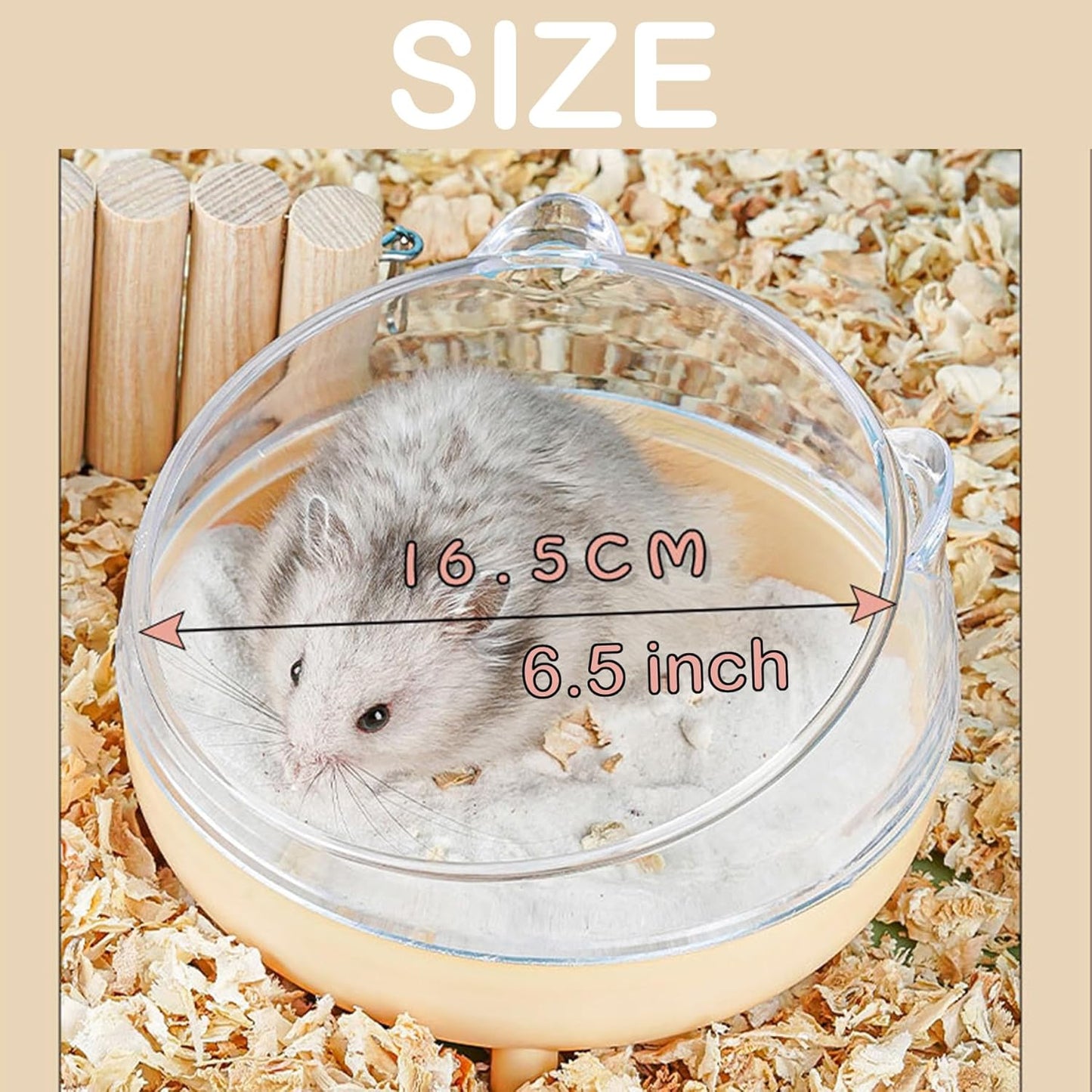 Meow&Woof Hamster Sand Bath Container, Large Sandbox Toilet Gerbil Batheoom, Tiny Chinchilla Dust Bathtub Sand Bath Box for Hamster Cage Accessories 6.5 Inch-White