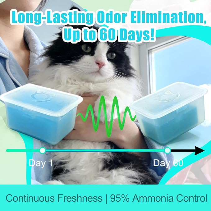 PurifyLogix 6PCS N60 Odor Control for PUROBOT Self Cleaning Cat Litter Tray | For PUROBOT Ultra/ Max Pro/2 / Crystal Duo Self Cleaning Cat Litter Tray, Blue Natural Litter Box Deodorizer
