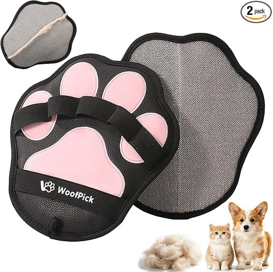 2 Pack Thickened Electrostatic Pet Hair Removal Gloves, Reusable Dogs & Cats Hair Remover, Gentle Lint Remover Glove for Furniture, Couch, Clothes, Car Seat | easy to remove cats or dogs hair from clothes, carpet, couch, car seat; newly Upgrade Thicken...