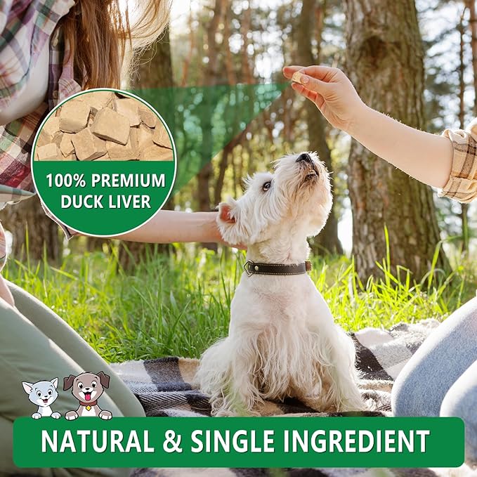 JADINGSFRM Freeze Dried Duck Liver Dog & Cat Treats, High Protein Single Ingredient, All Nature Raw, Grain Free, Gluten Free, Dog Treats for Training and Food Topper 8.8 Oz