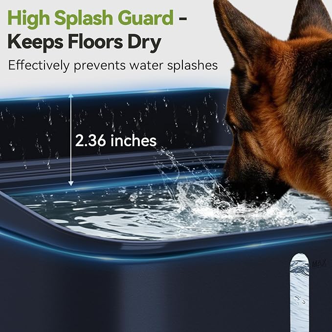 UPSKY 2.9Gal No Spill Dog Water Bowl, 4 Height Adjustable Elevated Bowl with Slow Drinking Feeder for Senior Dogs, Anti-Splash Floating Disk & Filter, Large Capacity for Large Dogs & Multi-Pet Homes