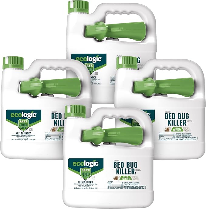Ecologic Bed Bug Killer 64 Ounces, Ready-To-Use Spray, Kills Pyrethroid-Resistant Bed Bugs And Eggs, 4 Pack