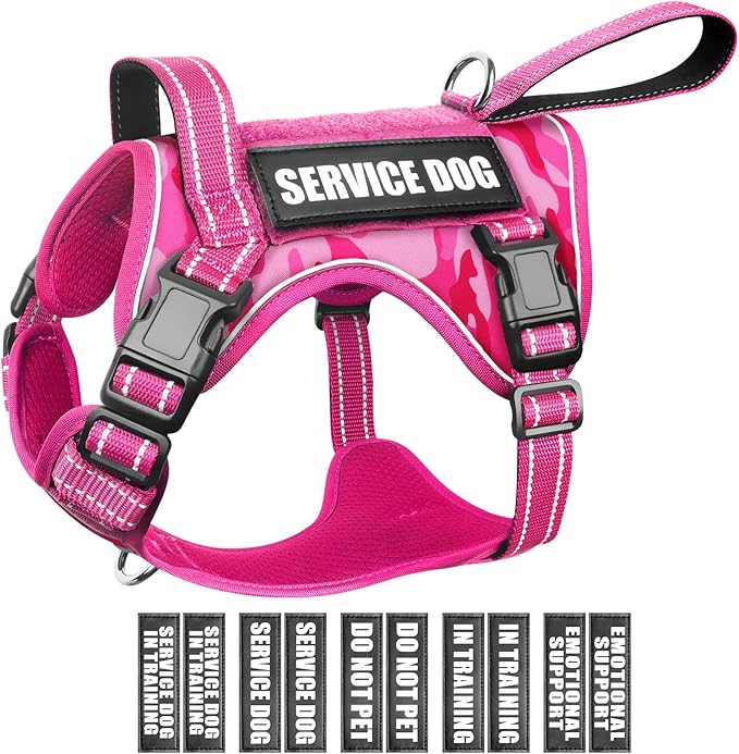 Tactical Dog Harness, No Pull Dog Harness for Medium Large Dogs with Handle & Molle, Military Service Dog Vest Harness in Training Pet Harness for Small Dogs