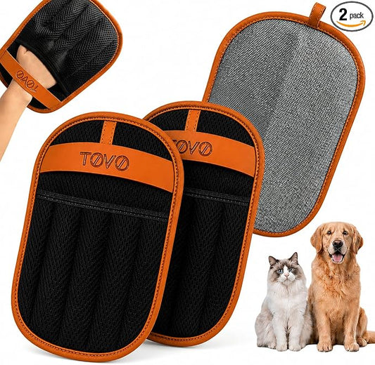 Pet Hair Removal Glove for Cats & Dogs, Upgraded Five-Finger Electrostatic Pet Hair Glove, Reusable Magic Brush Pet Hair Remover Tool for Laundry, Couch, Carpet, Car Seat