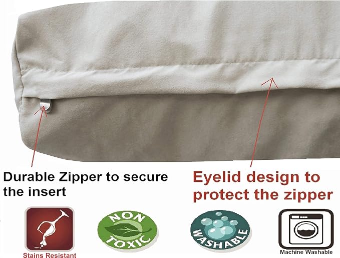 Dogbed4less Orthopedic Memory Foam Dog Bed with Suede Khaki Cover, Waterproof Liner and Extra Pet Bed Case, Fit Large 42"X28" Crate