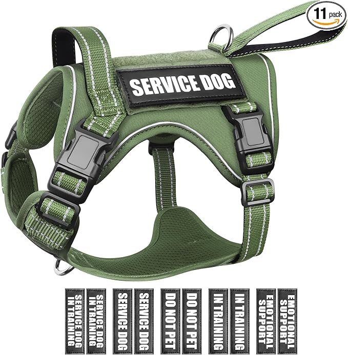 Tactical Dog Harness, No Pull Dog Harness for Medium Large Dogs with Handle & Molle, Military Service Dog Vest Harness in Training Pet Harness for Small Dogs