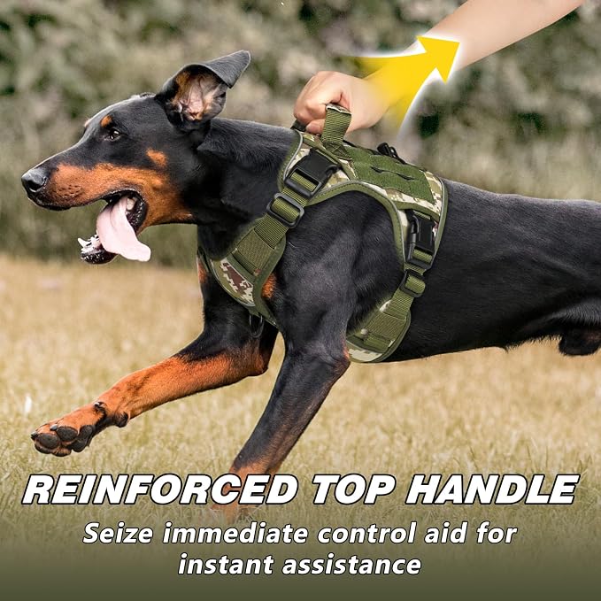 WINGOIN Tactical Dog Harness for Medium Dogs,Heavy Duty No Pull Dog Harness | with Handle,Adjustable Reflective,Military K9 Style,Big Size Dog Vest,for German Shepherd,for Walking Training Hunting