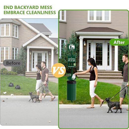 Dog Waste Station - Large 11.5 Gallon Dog Poop Station with Poop Bags, Liner Bags, Lockable Dispenser & Keys – Heavy-Duty Outdoor Pet Waste Station for Commercial Use, Parks, Backyard