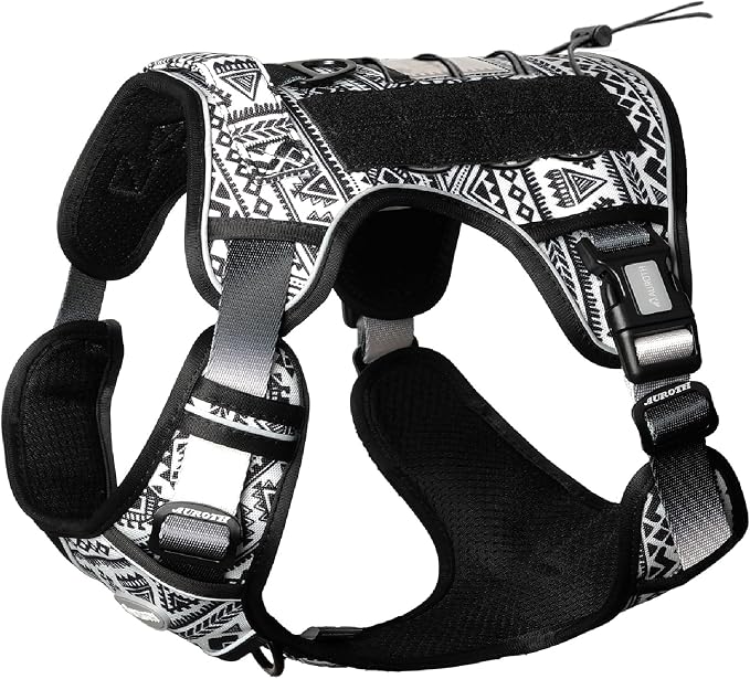 AUROTH Tactical Dog Harness for Large Dogs No Pull Adjustable Pet Harness Reflective K11 Working Training Easy Control Pet Vest Military Service Dog Harnesses