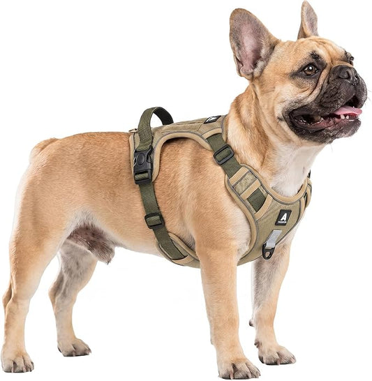 Twoear No Pull Dog Harness for Small Dog, Lightweight Tactical Dog Harness | Top Handle, Reflective, Breathable, Easy Buckles, Dual Clips, Easy to Put on & Take Off, Dog Vest for Walking Hiking Training