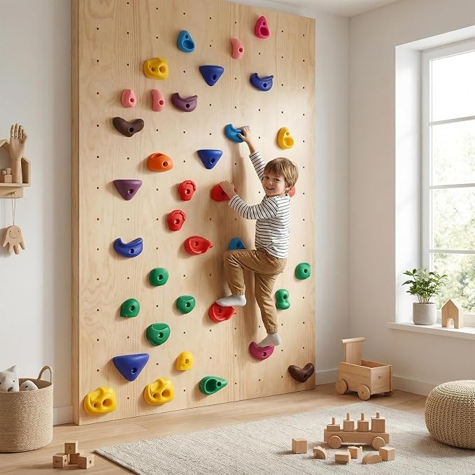 Rock Climbing Holds for Kids, 20 PCS Rock Wall Holds with Hardware, Indoor Outdoor Climbing Grips for Backyard Playset & Home Wall, Easy Install, Multicolor