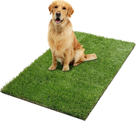 Ottomanson Artificial Grass Puppy Potty Training Pad, 2'7" x 4' Reusable Pee Pad for Small Pets and Dogs