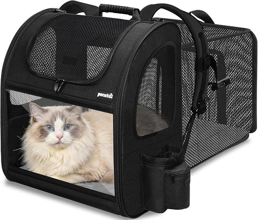 pecute Cat Backpack Expandable, Cat Carrier Backpack Acrylic Window, XL
