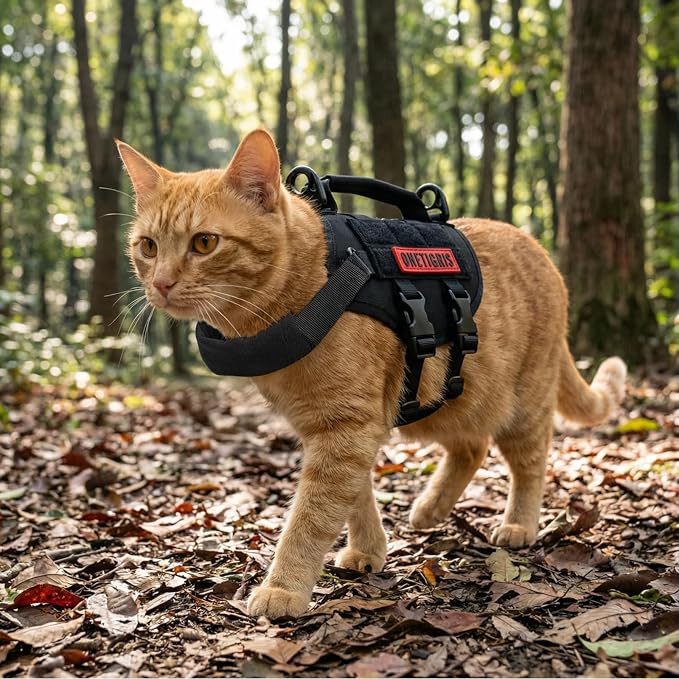 OneTigris Tactical Dog Harness XXS Puppy Vest with Vertical Handle | Tactical XXS puppy harness with vertical handle & fleece padding. Quick-release for easy on/off. Ideal for training & walks.