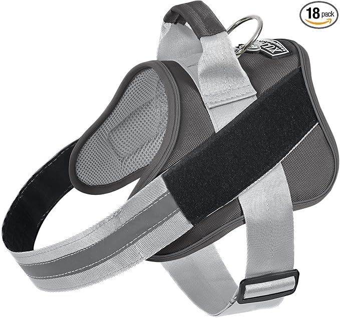 Dog Harness, No-Pull Reflective Dog Vest, Breathable Adjustable Pet Harness with Handle for Outdoor Walking - No More Pulling, Tugging or Choking